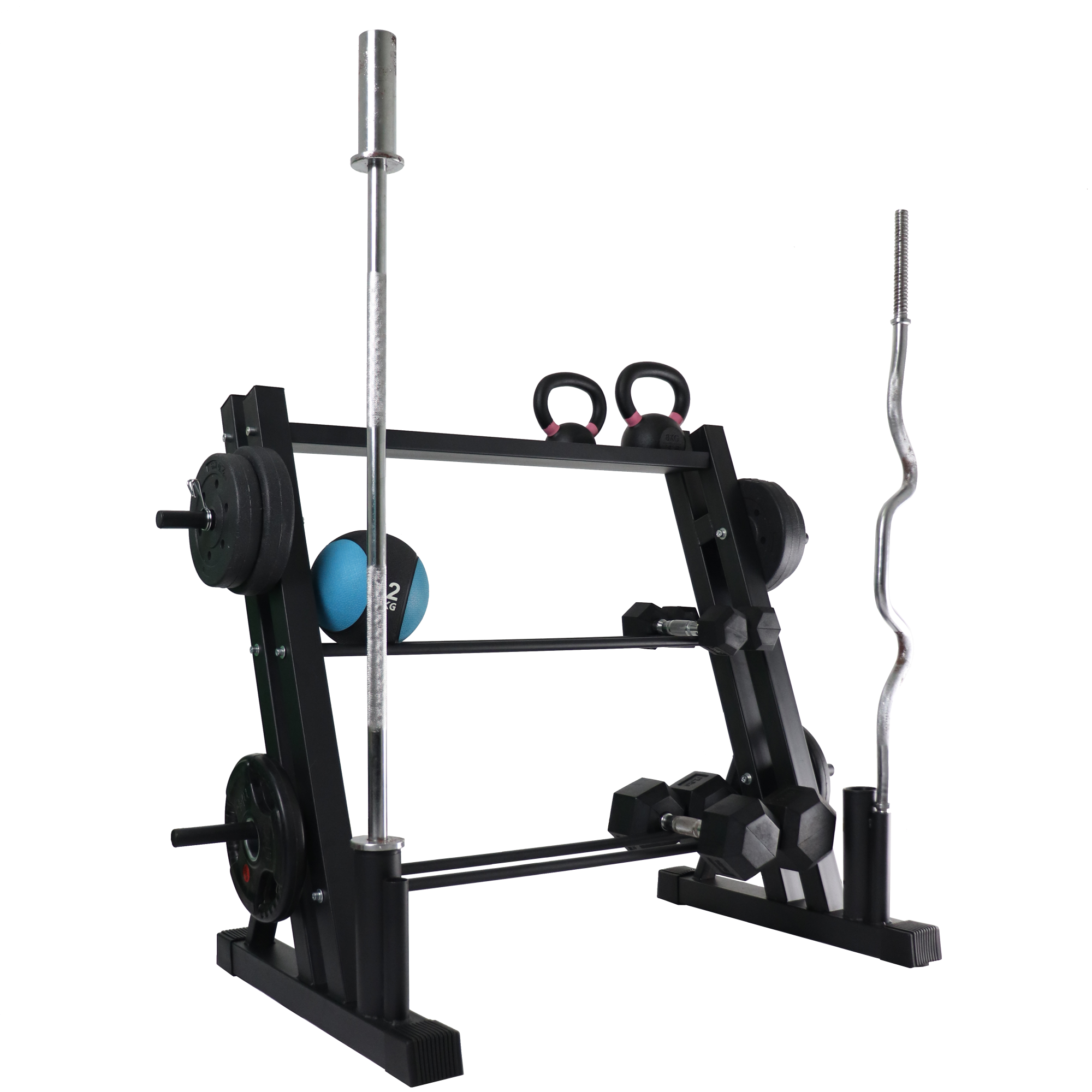 Dumbbell Rack Multipurpose Kettlebell Barbell Holder 3 Tier Rack