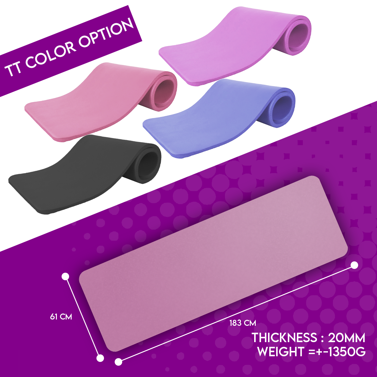 VIGOR FITNESS NBR Yoga Mat 20MM